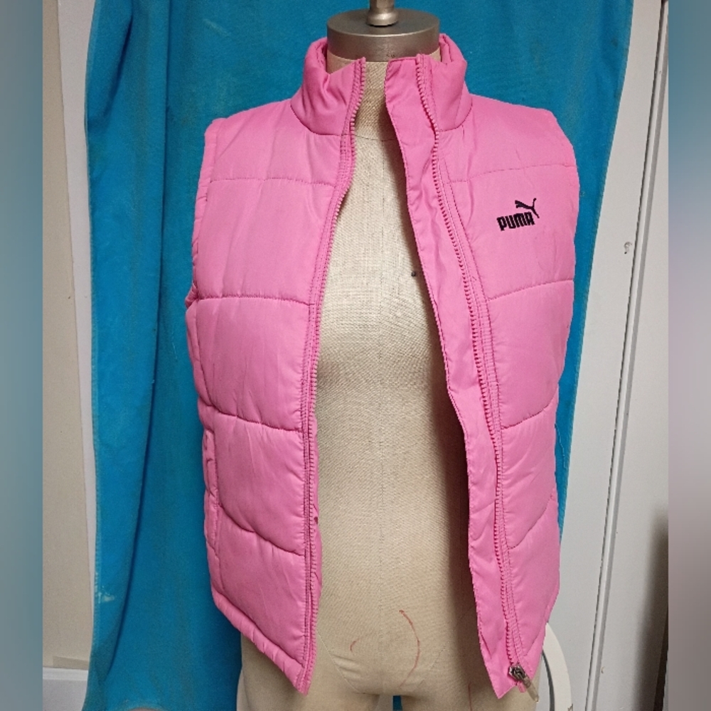 Puma Hot Pink Quilted Puffer Vest